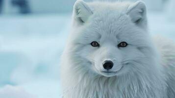 uma branco Lobo com Castanho olhos ai gerado foto