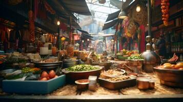 uma mercado com vários alimentos ai gerado foto