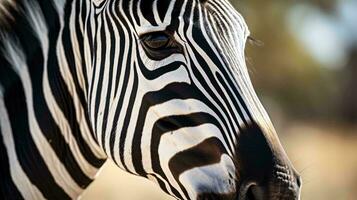 uma zebra olhando às a Câmera ai gerado foto