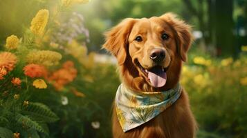 uma cachorro vestindo uma camisa ai gerado foto