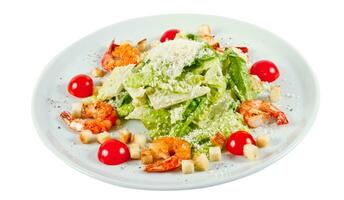 salada caesar com camarões foto