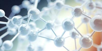 generativo ai, abstrato molecular forma, solteiro amino ácido molécula. química remédio Educação foto