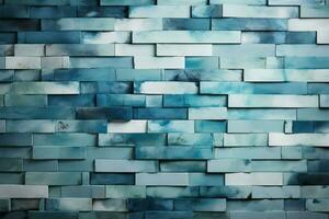 luz cerceta e marinha giz arte em uma azul tijolo fundo ai gerado foto