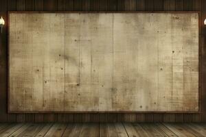 rústico tela de pintura sobre resistido madeira para uma vintage inspirado pano de fundo ai gerado foto
