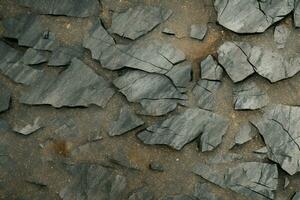 uma fundo com uma terra textura composto do rochoso formações ai gerado foto