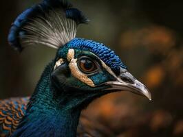 pavão pássaro retrato ai gerado foto