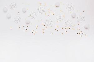 maquete de carta de natal de flocos de neve foto