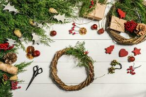 Natal guirlanda decoração com feito à mão faça você mesmo, Faz isto de você mesmo. foto