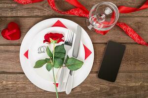 romântico jantar conceito. namorados dia ou proposta fundo. foto