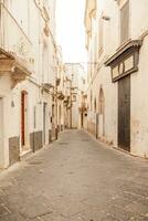 Visão do a velho Cidade do martina franca com uma lindo casas pintado dentro branco. foto