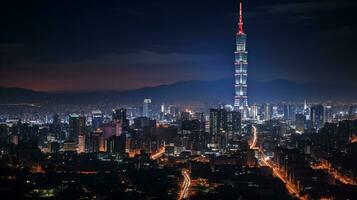 noite Visão do torre latino-americana. generativo ai foto