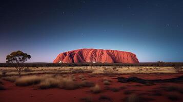 noite Visão do uluru - ayers Rocha. generativo ai foto