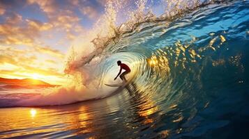 surfistas pegando ondas. generativo ai foto