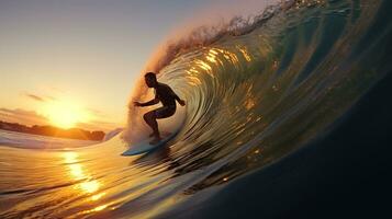 surfistas pegando ondas. generativo ai foto