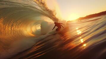 surfistas pegando ondas. generativo ai foto