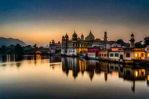 a dourado têmpora, amritsar, Índia. gerado por IA foto