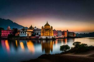 a dourado têmpora, jaipur, Índia. gerado por IA foto