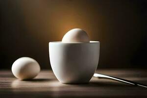 ovos dentro uma copo. gerado por IA foto
