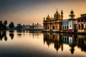 a dourado têmpora, amritsar, Índia. gerado por IA foto