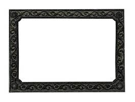 velho Preto metal quadro, Armação isolado em branco fundo foto