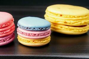 colorida macarons. ai generativo pró foto