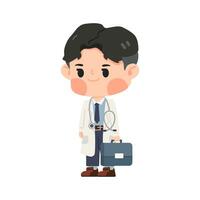 masculino médico chibi prancheta vetor foto