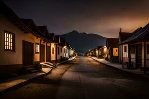 uma rua dentro a Vila do pessoa, Chile. gerado por IA foto