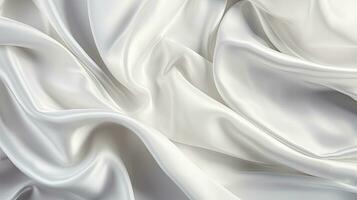 luxuoso branco seda tecido textura para fundo. ai gerado foto