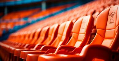 assentos dentro a estádio, Esportes arena futebol, hóquei, basquetebol, voleibol, tênis - ai gerado imagem foto