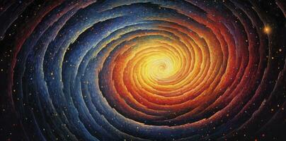 vibrante espiral galáxia pintura uma cósmico cor sinfonia. ai gerado foto
