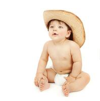 bebê Garoto dentro Stetson chapéu foto