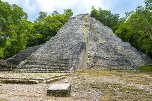 coba Maya ruínas nohoch mul pirâmide dentro tropical selva México. foto