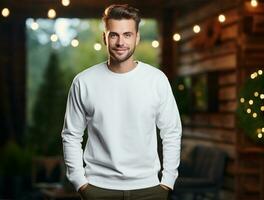 profissional em branco camiseta para brincar ai gerado foto