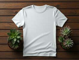 profissional em branco camiseta foto ai gerado