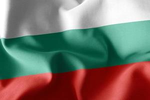 Renderização 3D ilustração closeup bandeira da Bulgária