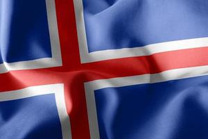 Bandeira de ilustração de renderização 3D da Islândia. foto