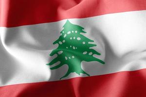 Bandeira de ilustração de renderização 3D do Líbano. foto