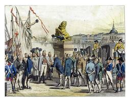chegada do a soberano Principe dentro Amsterdã, 1813 foto