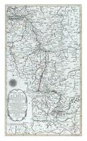 mapa do a Rhine bacia a partir de Suíça para Holanda, 1797, cornelis furgão baarsel, 1797 foto