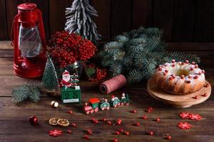 torta de cranberry tradicional de natal foto