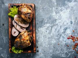 fatias do carne de porco coração foto