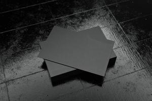 modelo de maquete de papel de cartão de visita horizontal preto foto