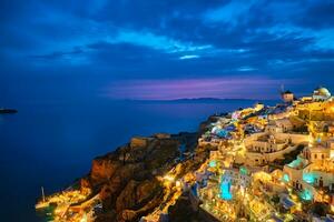 famoso grego turista destino oia, Grécia foto