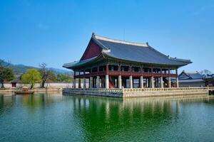 gyeonghoeru pavilhão real banquete corredor dentro gyeongbokgung Palácio, Seul foto