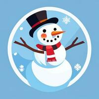 ai gerado boneco de neve grampo arte ícone adesivo Natal decoração simples fundo foto