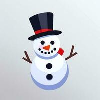 ai gerado boneco de neve grampo arte ícone adesivo Natal decoração simples fundo foto