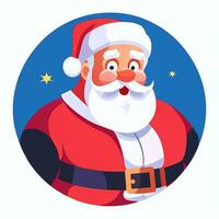 ai gerado santa claus grampo arte ícone adesivo Natal decoração simples fundo foto