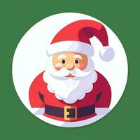 ai gerado santa claus grampo arte ícone adesivo Natal decoração simples fundo foto