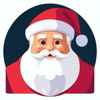 ai gerado santa claus grampo arte ícone adesivo Natal decoração simples fundo foto