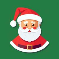 ai gerado santa claus grampo arte ícone adesivo Natal decoração simples fundo foto